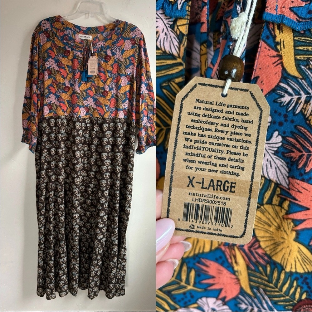 NATURAL LIFE Colorful Floral Maxi Dress